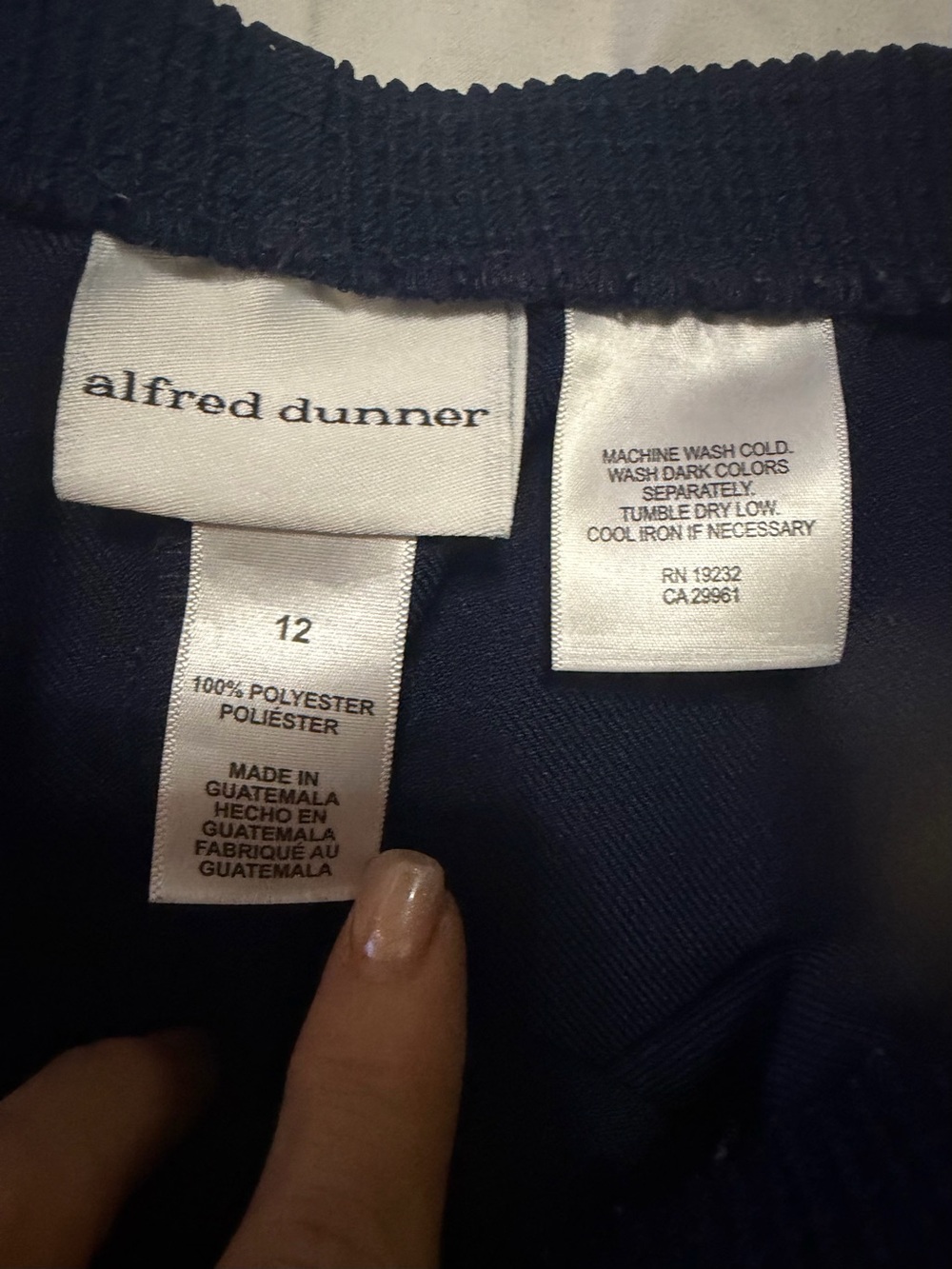Alfred Dunner Dark Navy Elastic-Waist Pants - Picture 2 of 6